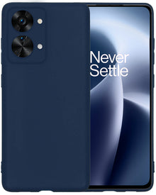 OnePlus Nord 2T Hoesje Siliconen Backcover Lichtgewicht - Donkerblauw
