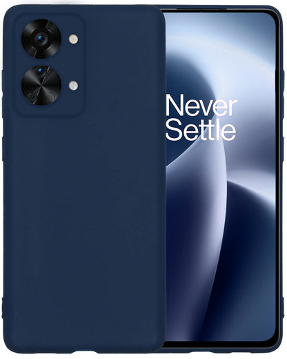 OnePlus Nord 2T Hoesje Siliconen Backcover Lichtgewicht - Donkerblauw