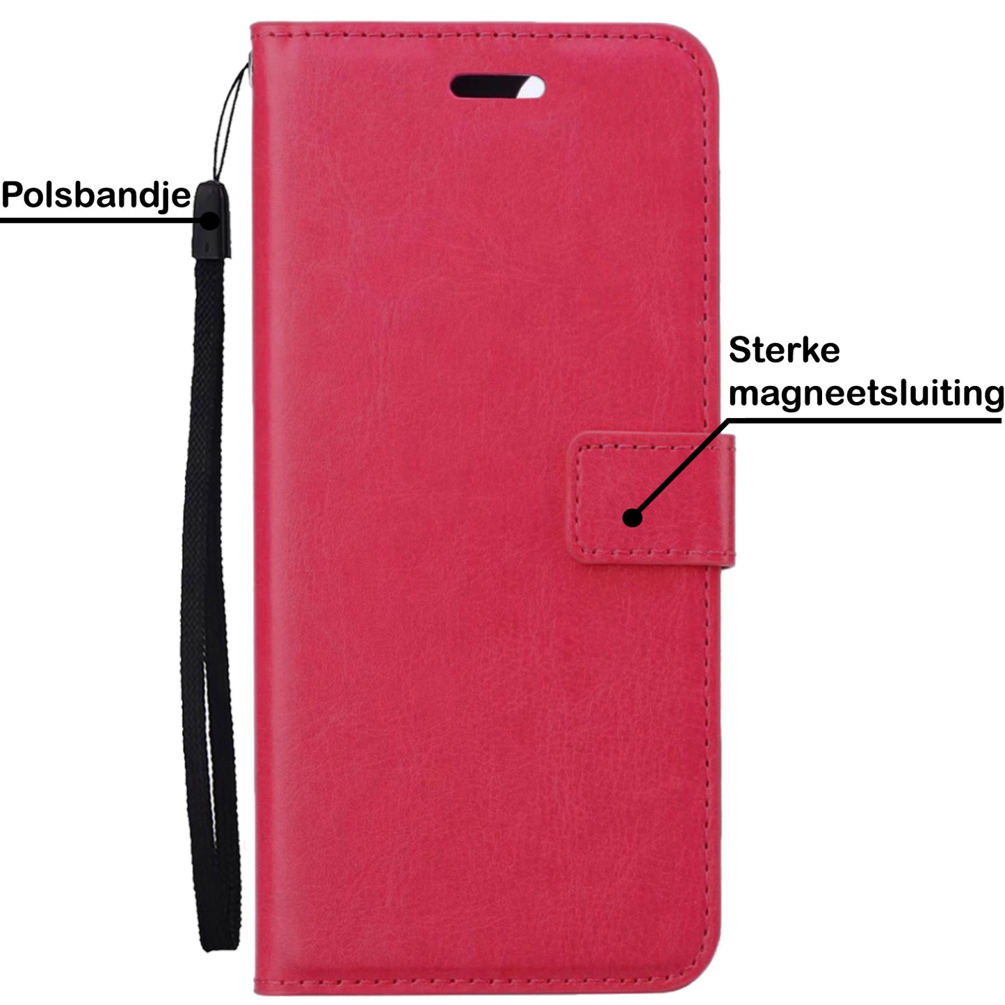 Samsung S23 Plus Hoesje Book Case Kunstleer - Donkerroze