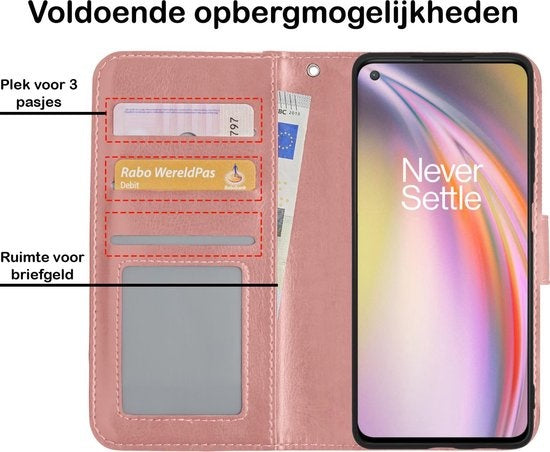 OnePlus Nord CE Hoesje Book Case Kunstleer - Rosðð goud