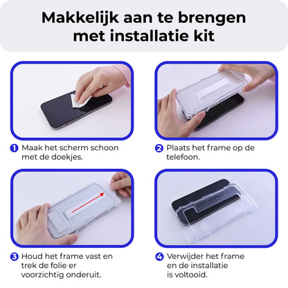 iPhone 17 Screenprotector Flexibel Glas met Installatieframe