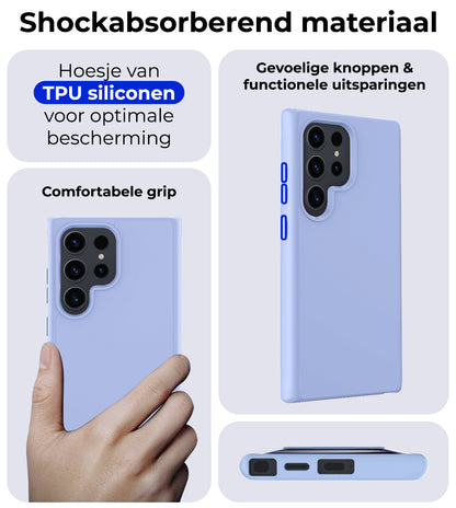 Samsung S24 Ultra Hoesje Siliconen Backcover Lichtgewicht - Lichtblauw