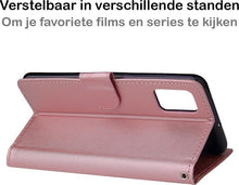 iPhone 12 Hoesje Bookcase Cover met Kaarthouder - Rosé goud