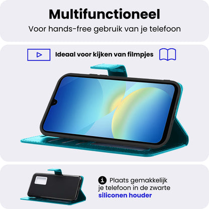 Samsung A26 Hoesje Bookcase Cover met Kaarthouder - Turquoise