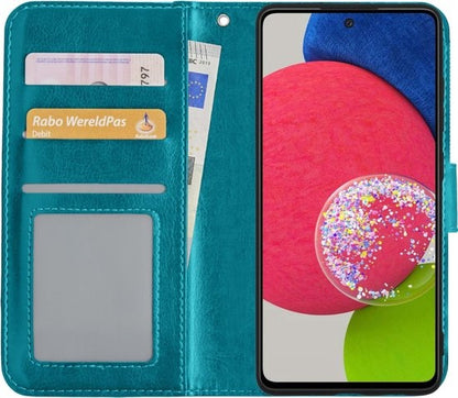 Samsung A52s Hoesje Bookcase Cover met Kaarthouder - Turquoise