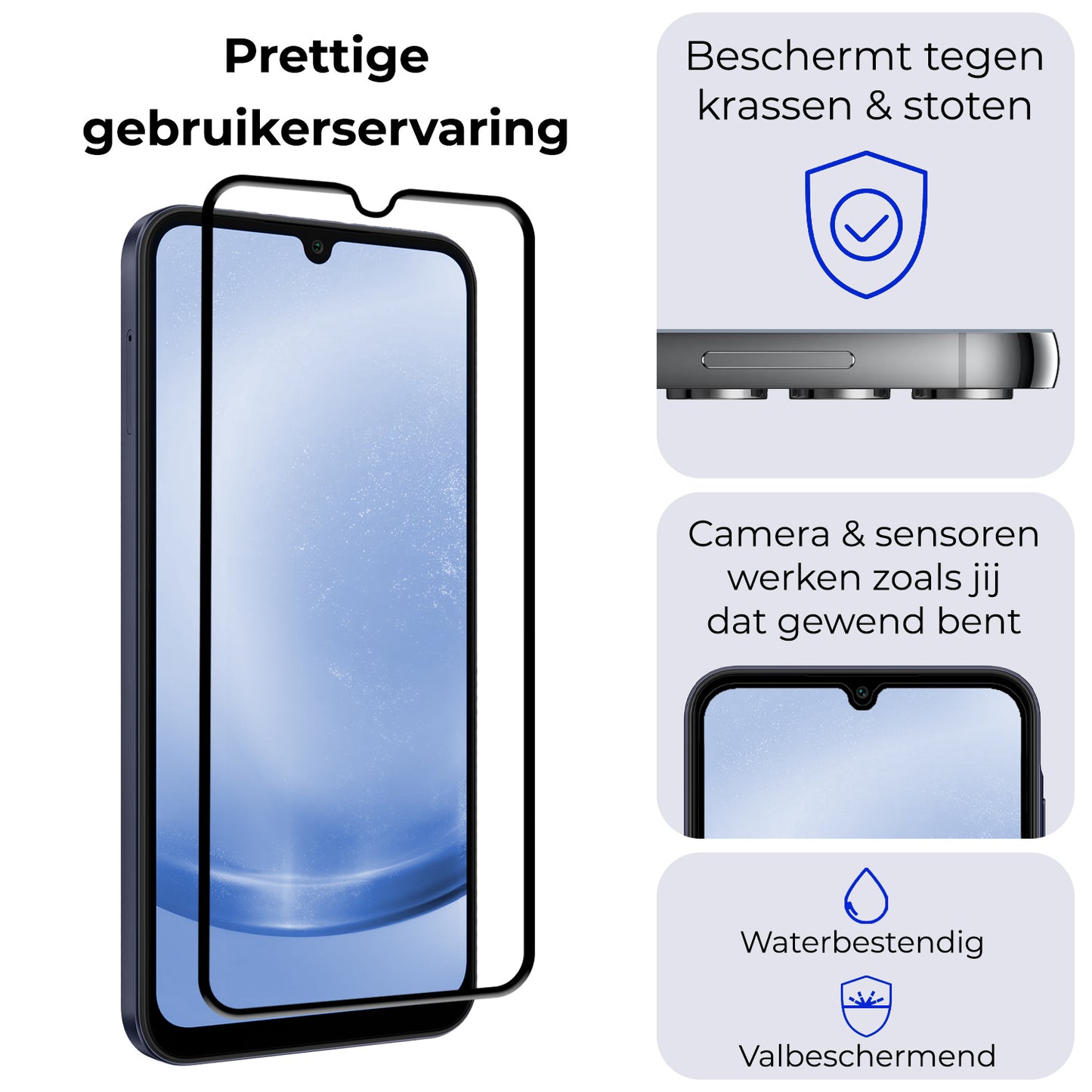 Samsung A25 Screenprotector Full Cover Tempered Glass