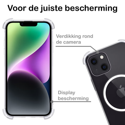 iPhone 14 Plus Hoesje Geschikt voor Magsafe Backcover Shockproof - Transparant