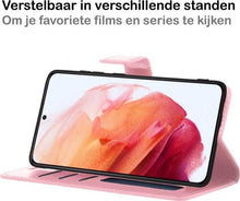 Samsung S21 Plus Hoesje Bookcase Cover met Kaarthouder - Lichtroze