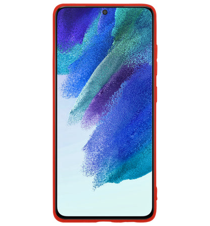 Samsung S21 FE Hoesje Siliconen Backcover Lichtgewicht - Rood