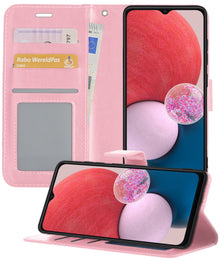 Samsung A13 5G Hoesje Bookcase Cover met Kaarthouder - Lichtroze