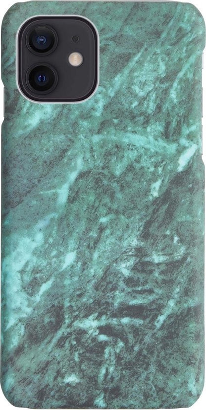 iPhone 12 Hoesje Marmer Hard Case Cover - Groen