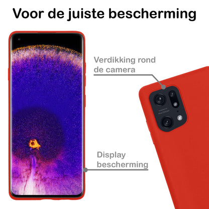 OPPO Find X5 Pro Hoesje Siliconen Backcover Lichtgewicht - Rood