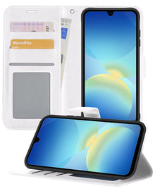 Samsung A26 Hoesje Bookcase Cover met Kaarthouder - Wit