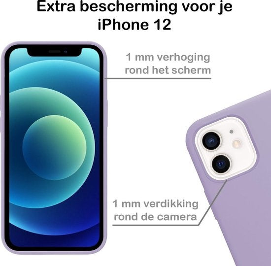 iPhone 12 Hoesje Siliconen - Lila