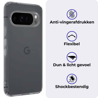 Google Pixel 9 Pro Hoesje Siliconen Backcover Lichtgewicht - Transparant