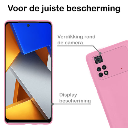 Poco M4 Pro 4G Hoesje Siliconen Backcover Lichtgewicht - Lichtroze