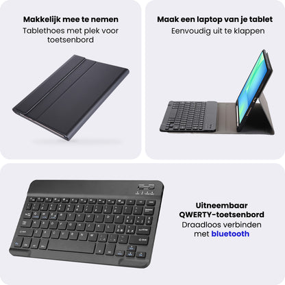 Samsung Galaxy Tab S10 Lite Toetsenbord Hoes met Uitneembaar toetsenbord - Zwart