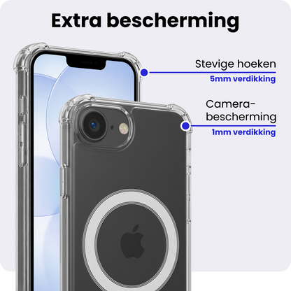 iPhone 17e Hoesje Geschikt voor Magsafe Backcover Shockproof - Transparant