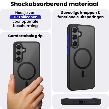 Samsung S26 FE Hoesje Geschikt voor Magsafe Backcover Shockproof - Zwart