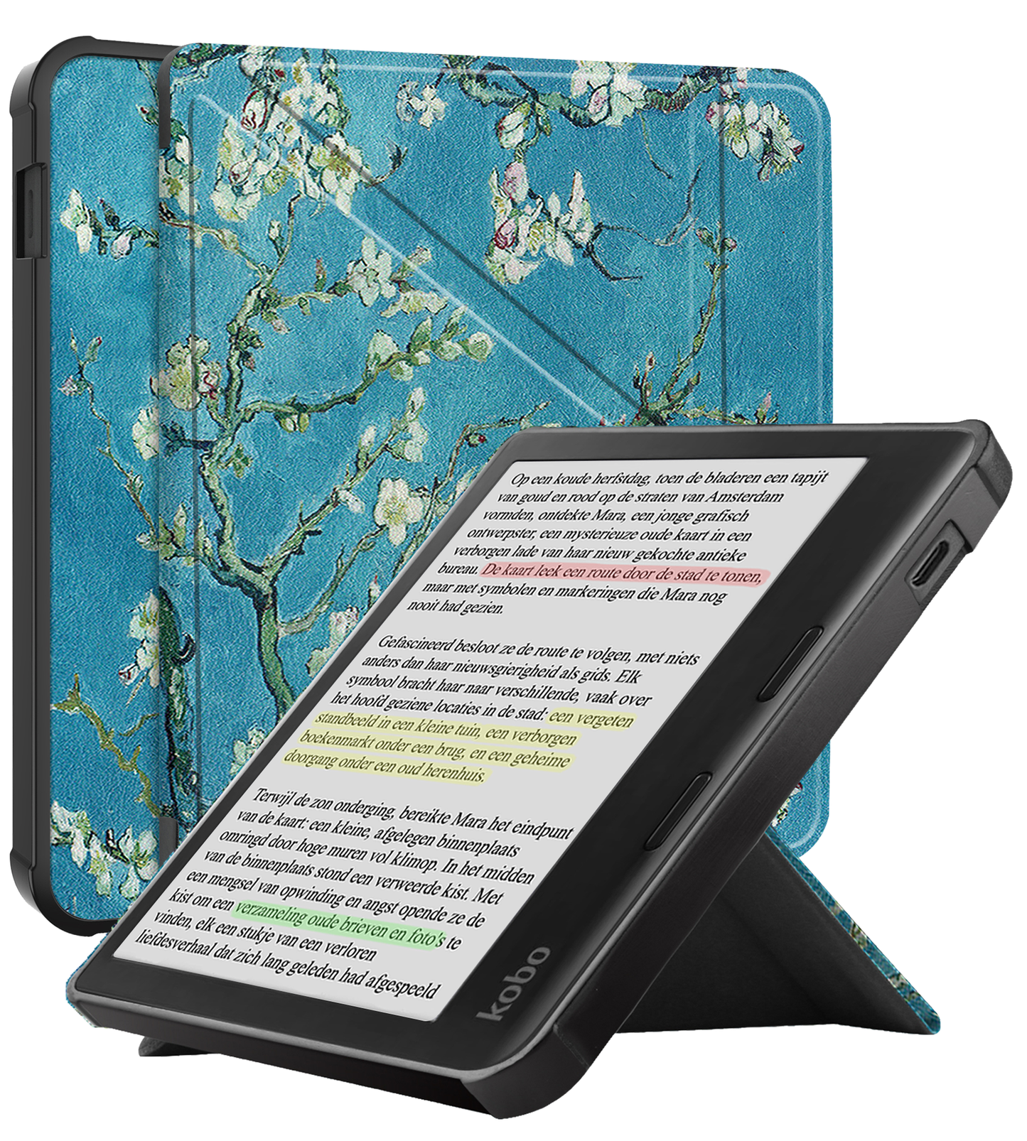 Kobo Libra Colour Trifold Hoesje - Bloesem