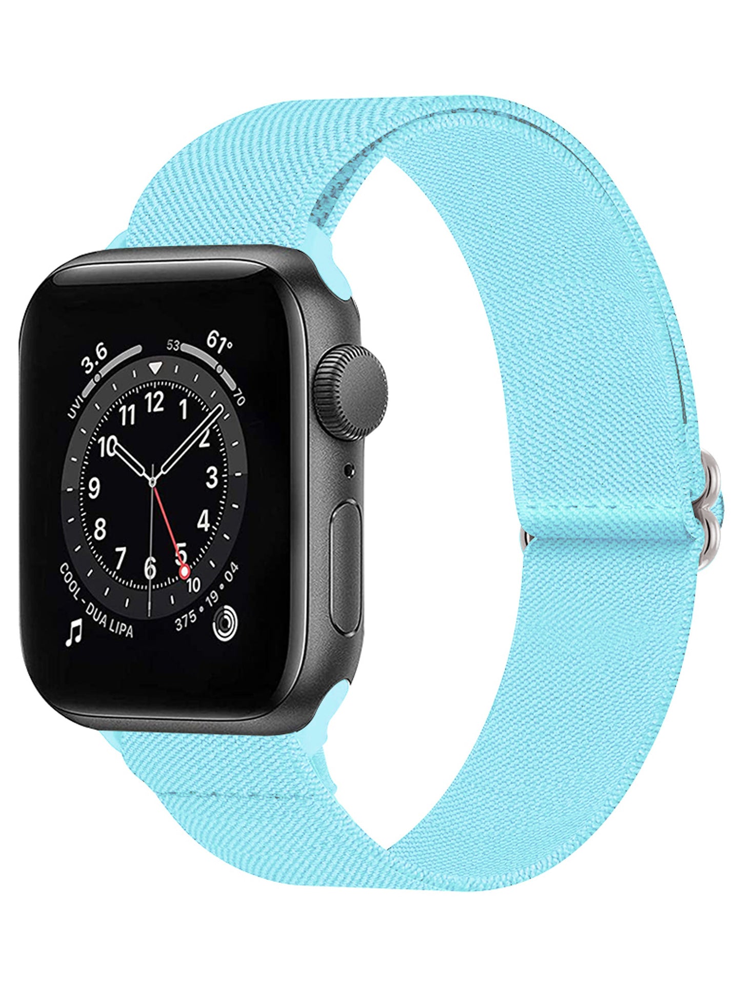 Horloge Bandje Geschikt Voor Apple Watch 1-8 / SE - 42/44/45 mm Bandje Stof - Lichtblauw