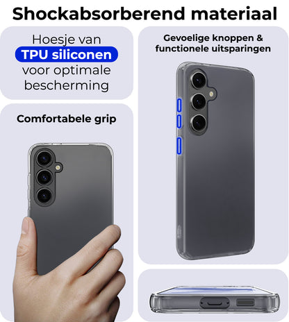 Samsung A55 Hoesje Siliconen Backcover Lichtgewicht - Transparant