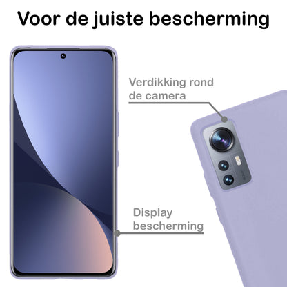 Xiaomi 12 Pro Hoesje Siliconen Backcover Lichtgewicht - Lila