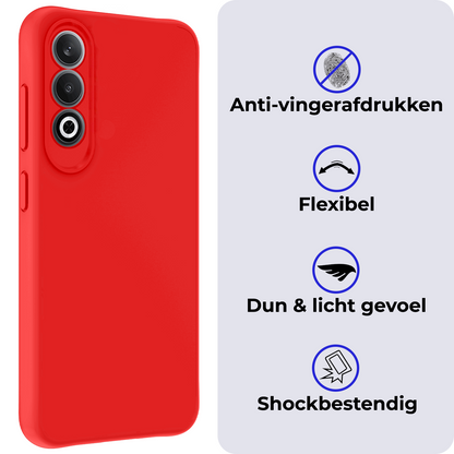 OnePlus Nord CE 4 Hoesje Siliconen Backcover Lichtgewicht - Rood