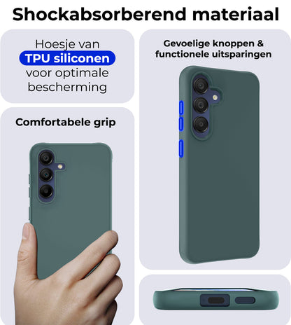 Samsung A15 Hoesje Siliconen Backcover Lichtgewicht - Donkergroen