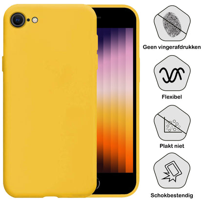 iPhone SE 2022 Hoesje Siliconen Backcover Lichtgewicht - Geel