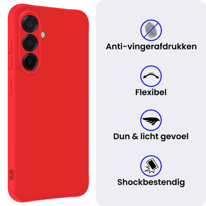 Samsung A56 Hoesje Siliconen Backcover Lichtgewicht - Rood