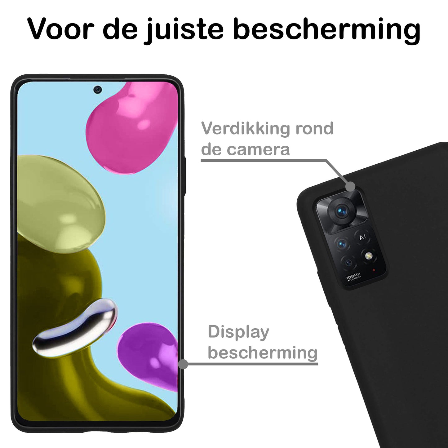 Xiaomi Redmi Note 11s Hoesje Siliconen - Zwart