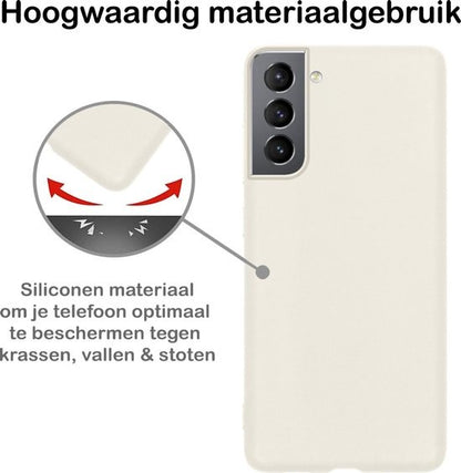 Samsung S21 Plus Hoesje Siliconen Backcover Lichtgewicht - Wit