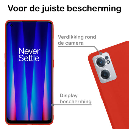 OnePlus Nord CE 2 Hoesje Siliconen Backcover Lichtgewicht - Rood