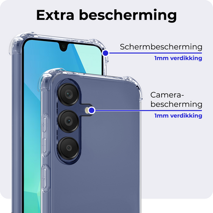 Samsung A16 Hoesje Shockproof Backcover Siliconen - Transparant