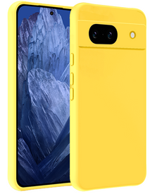 Google Pixel 8a Hoesje Siliconen Backcover Lichtgewicht - Geel