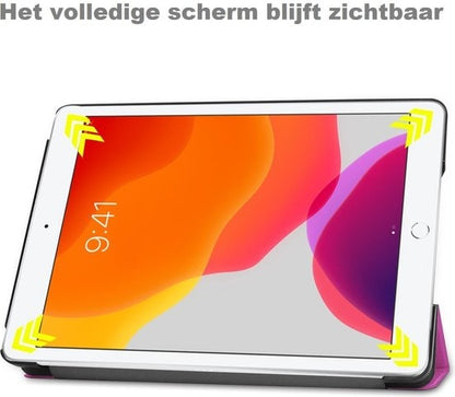 iPad 10.2 2019 Trifold Bookcase Hoes - Paars