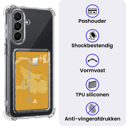 Samsung A27 Hoesje Kaarthouder Backcover Shockproof - Transparant
