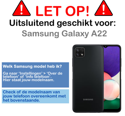 Samsung A22 5G Hoesje met Pasjeshouder Siliconen - Transparant