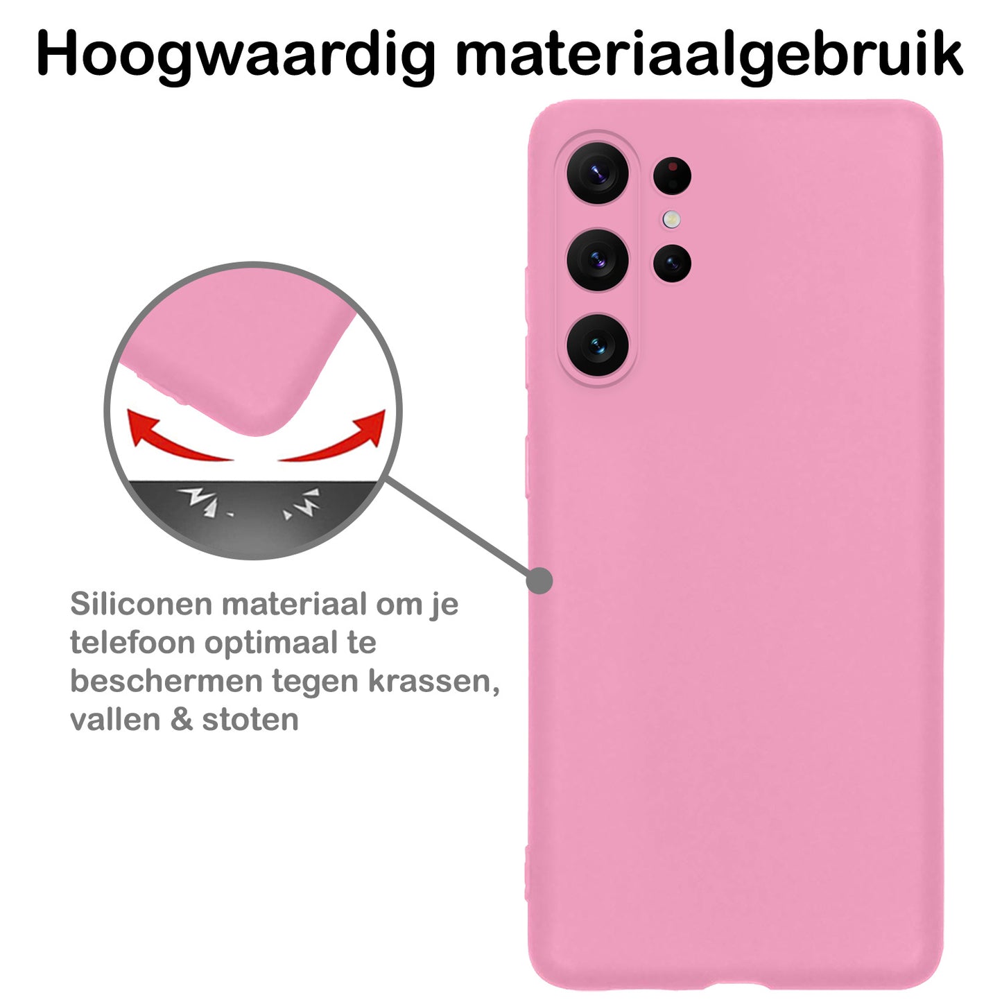 Samsung S23 Ultra Hoesje Siliconen - Roze