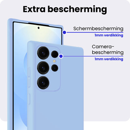 Samsung S25 Ultra Hoesje Siliconen Backcover Lichtgewicht - Lichtblauw