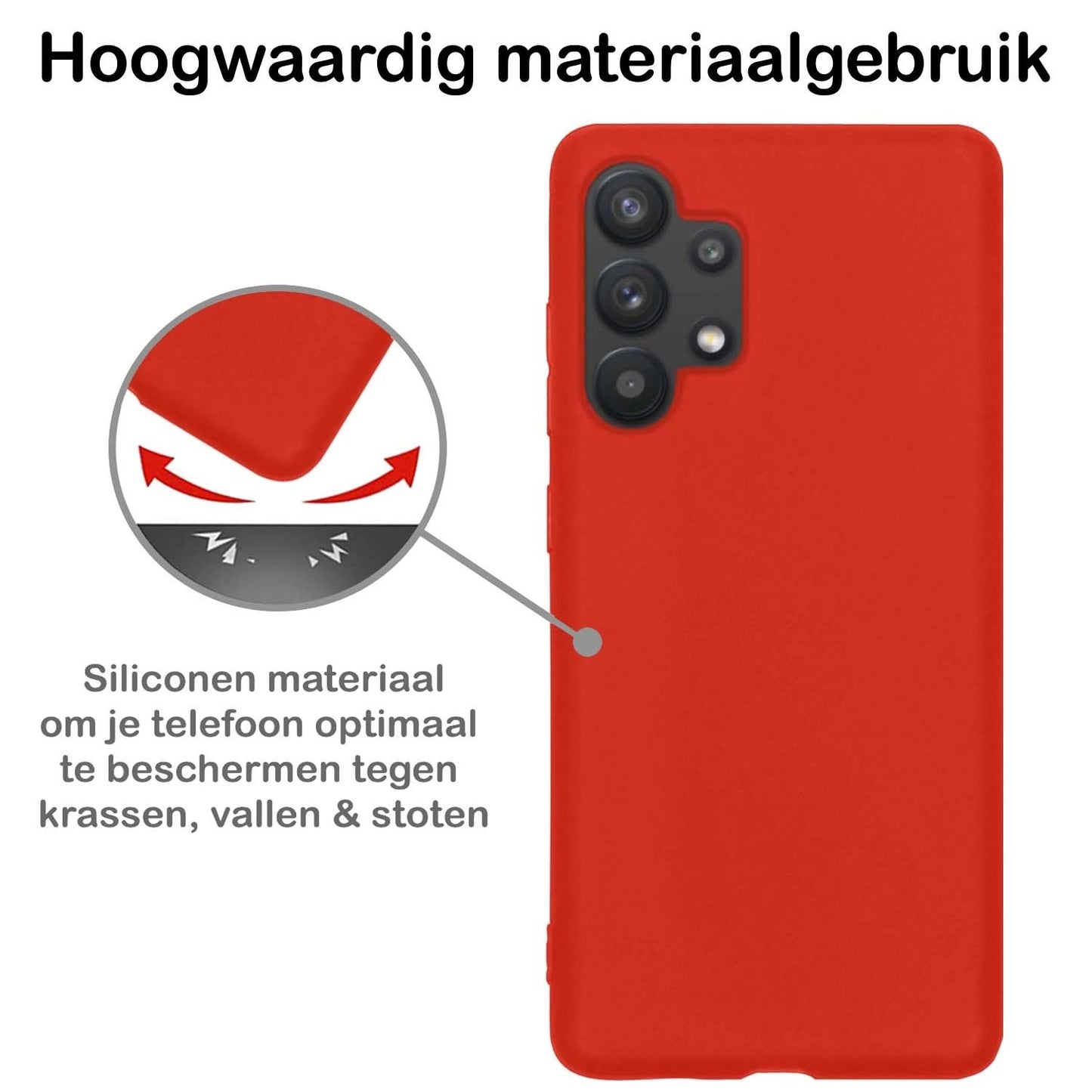 Samsung A32 4G Hoesje Siliconen - Rood