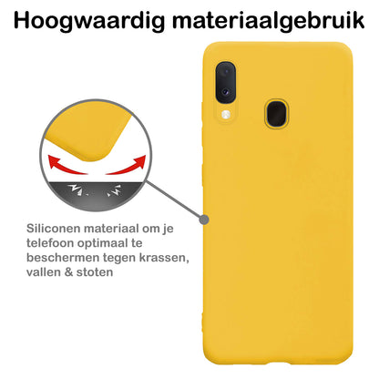 Samsung A20e Hoesje Siliconen - Geel