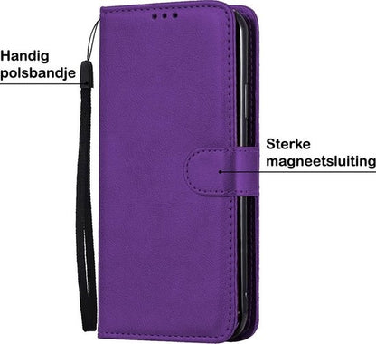 Samsung A71 Hoesje Bookcase Cover met Kaarthouder - Paars