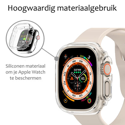 Hoesje Geschikt voor Apple Watch Ultra 2 (49 mm) Hoes Siliconen Case - Transparant