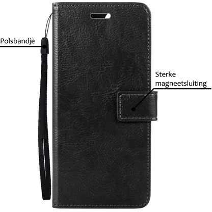 iPhone 15 Pro Hoesje Book Case Kunstleer - Zwart