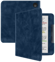 Kobo Libra Colour Leren Bookcase Hoes - Donkerblauw