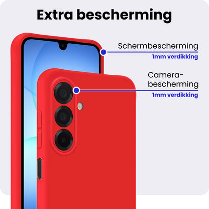 Samsung A17 Hoesje Siliconen Backcover Lichtgewicht - Rood