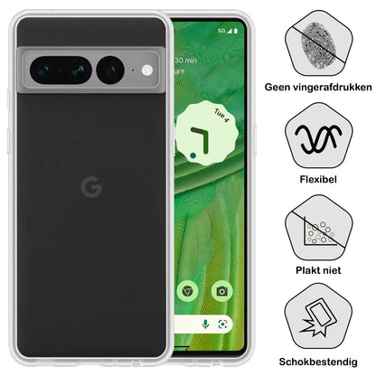 Google Pixel 7 Pro Hoesje Siliconen Backcover Lichtgewicht - Transparant