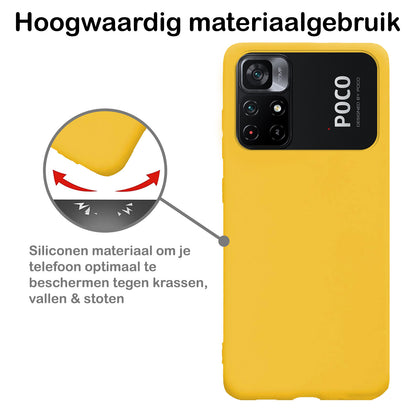 Xiaomi Poco M4 Pro 5G Hoesje Siliconen Backcover Lichtgewicht - Geel